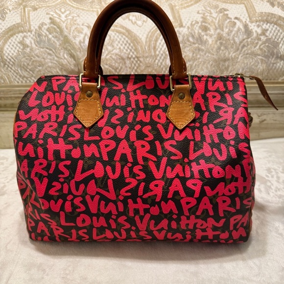 Louis Vuitton Handbags - Louis Vuitton Graffiti Pink and Brown Satchel